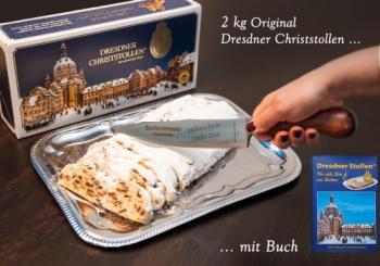 Set: Dresdner Christstollen 2 kg und Buch 